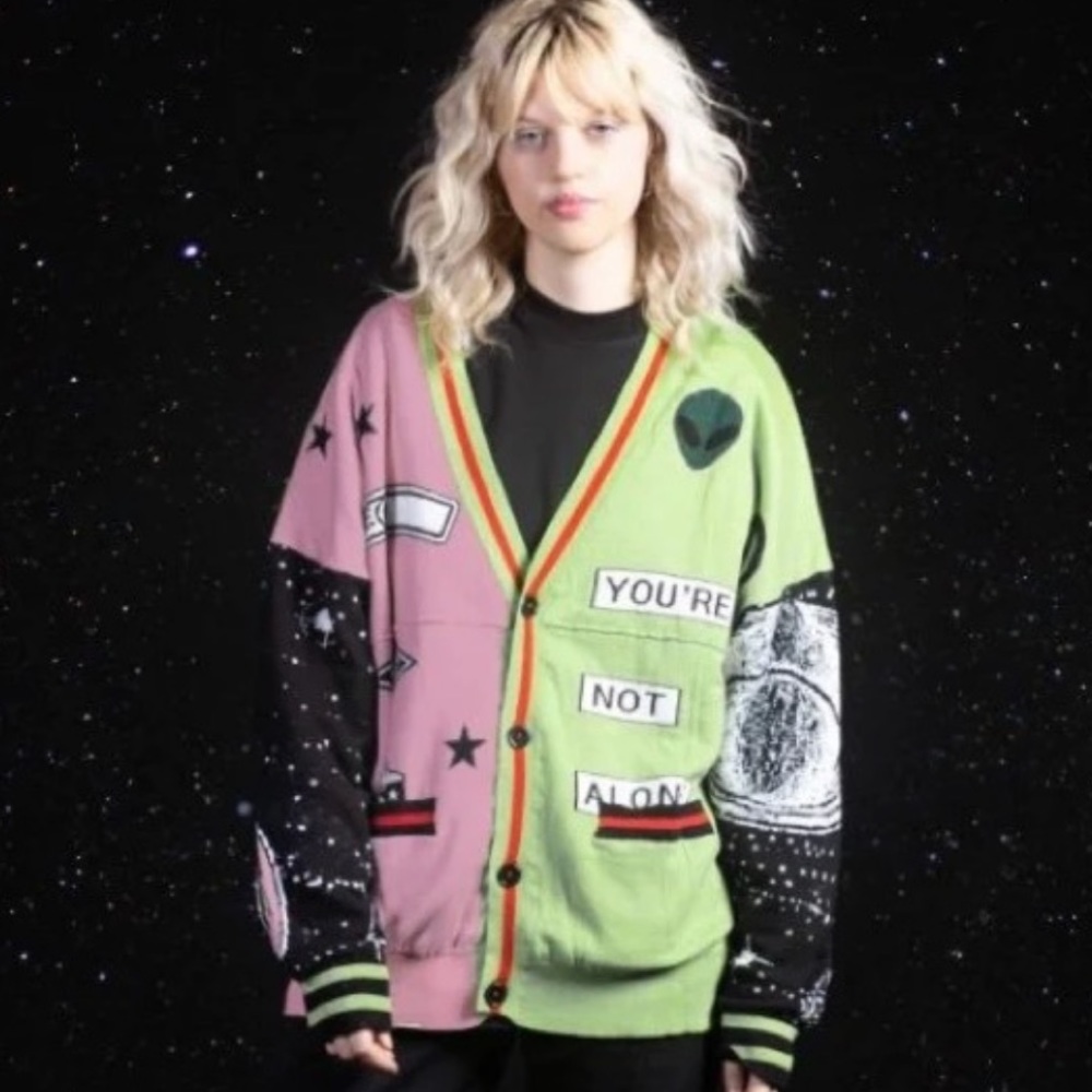 Spirit Jersey Out of this World Sweater Cardigan NWOT